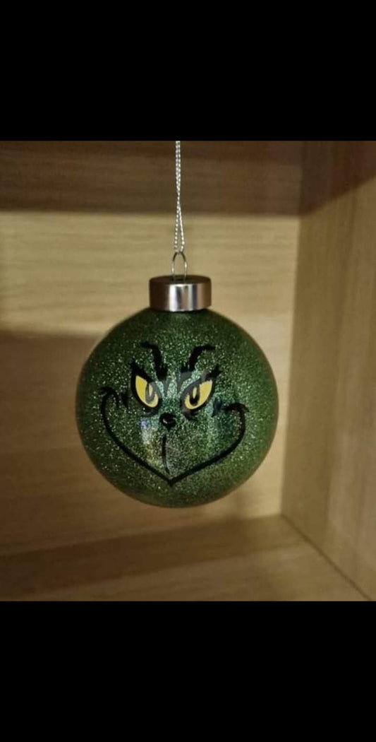 Grinch julekule i glass