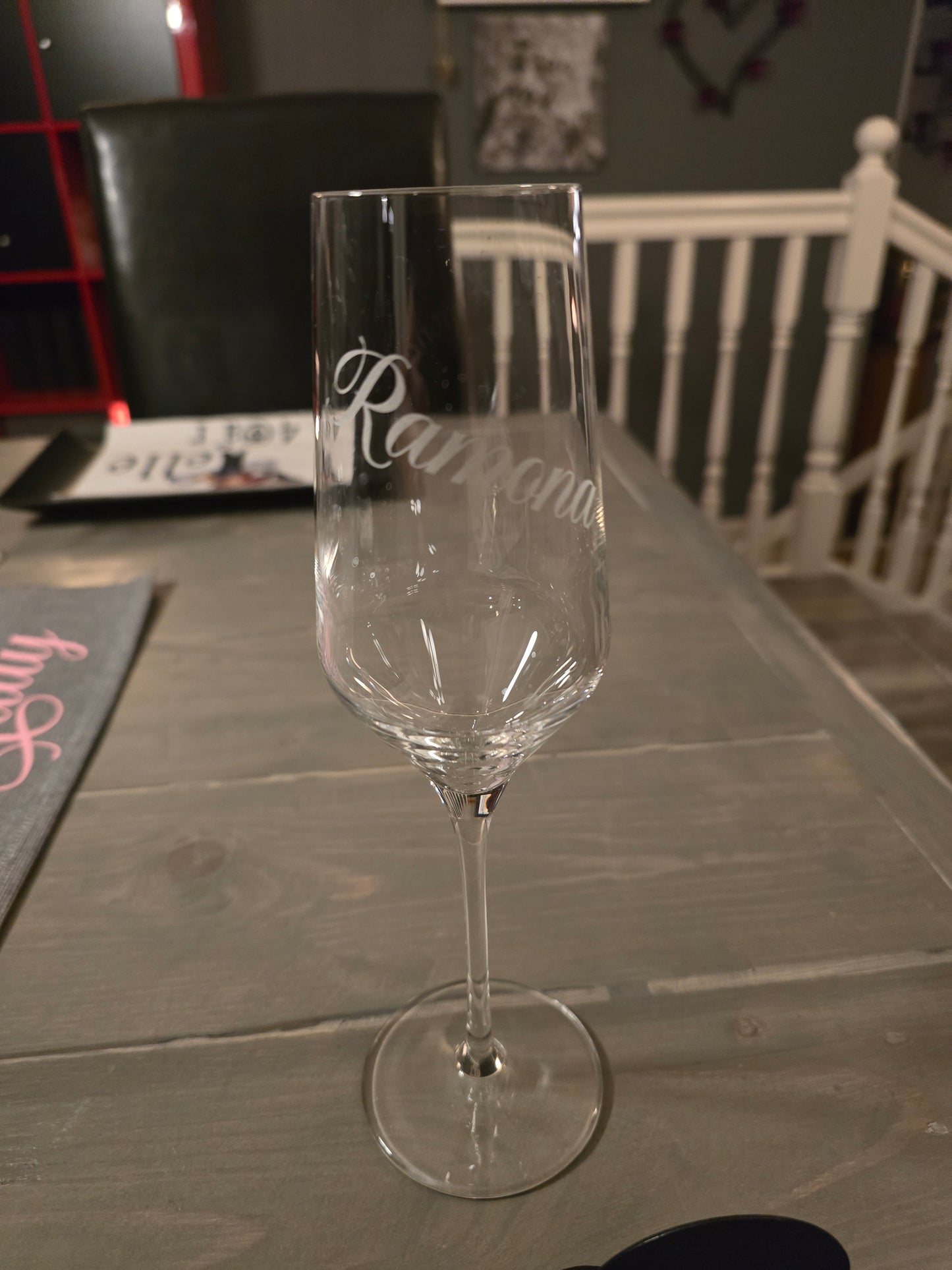 Sandblåst glass m/navn