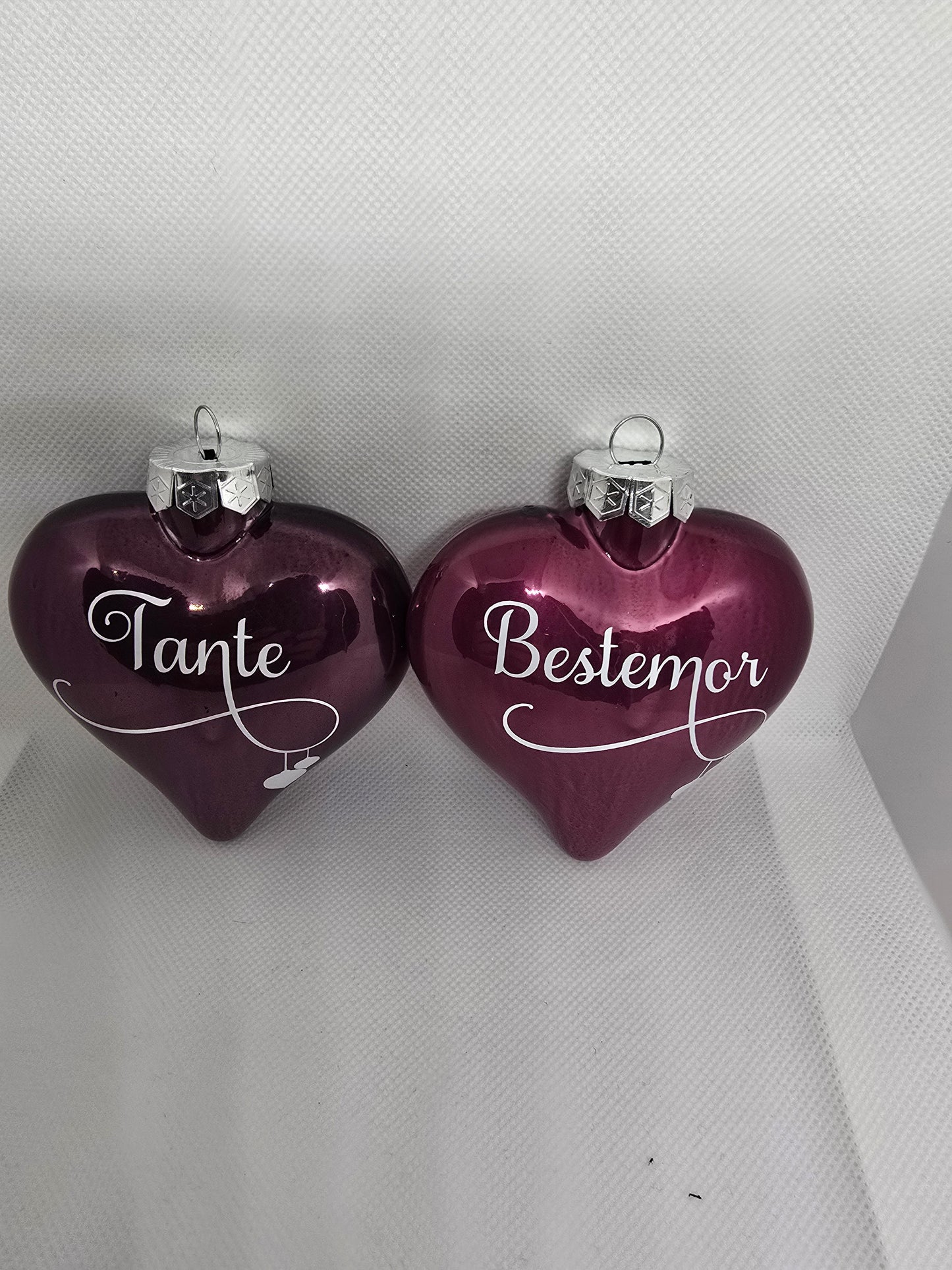 Store lilla hjerter m/navn