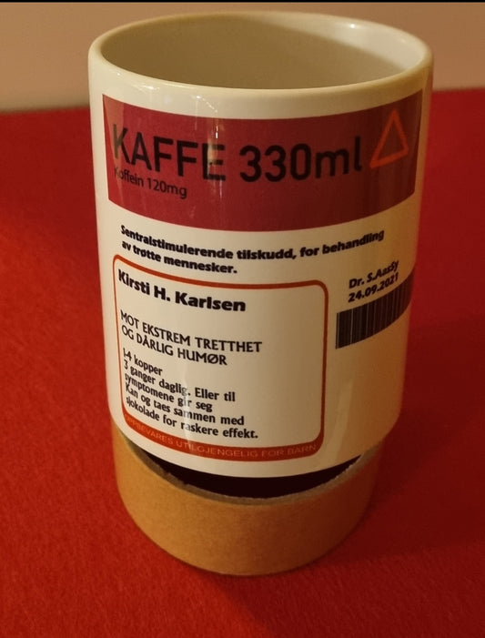 Kaffekopp med "resept"