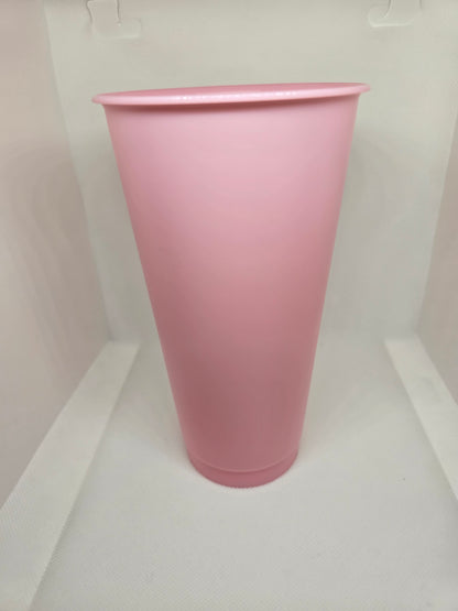 Plastkopp m/lokk & sugerør