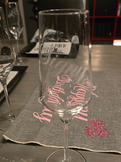 Sandblåst glass m/navn