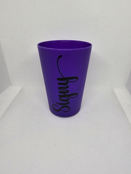 Drikkeglass i plast m/navn